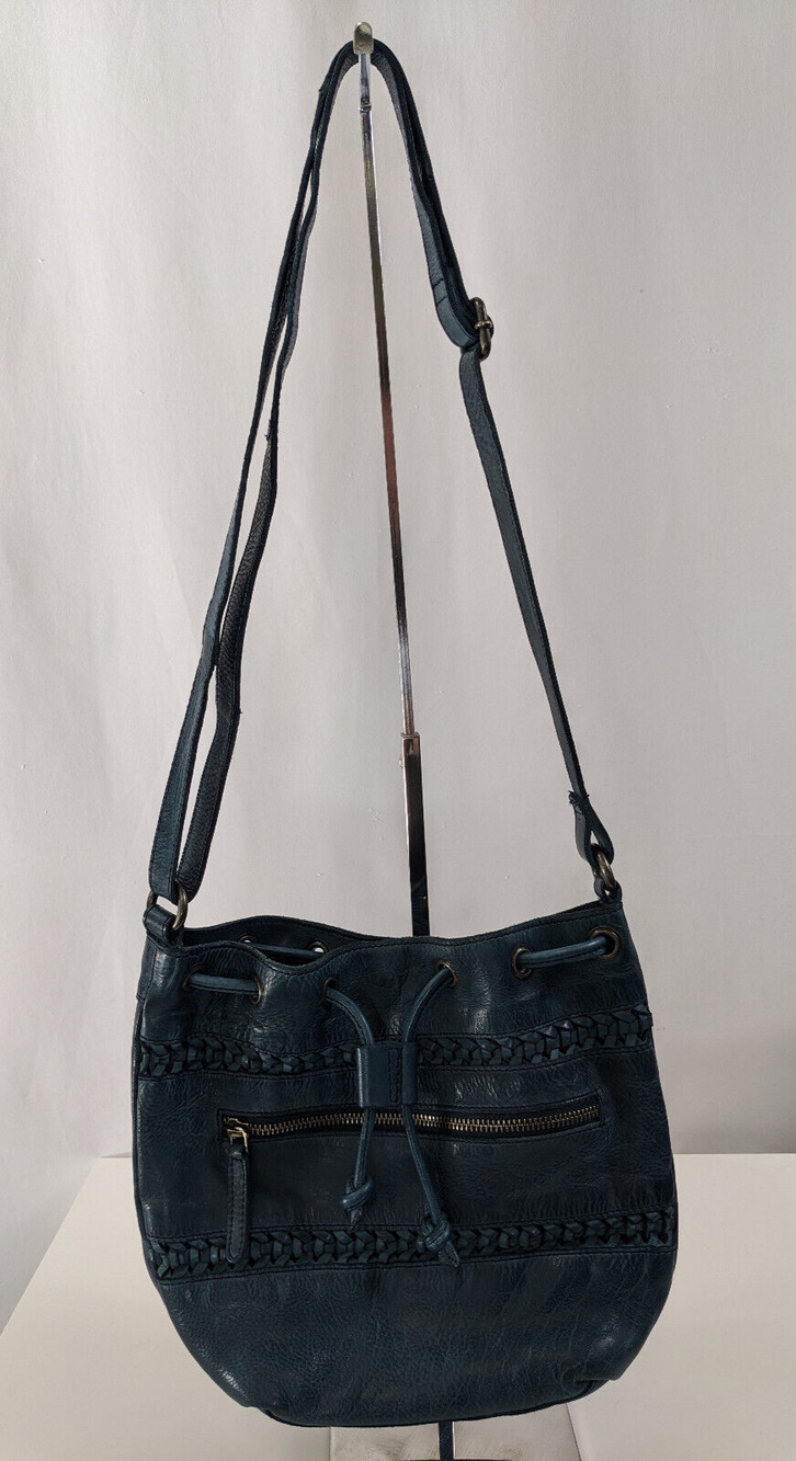 Vilenca Holland Anthropologie Shoulder Bag Crossbody Purse Dark Teal Leather